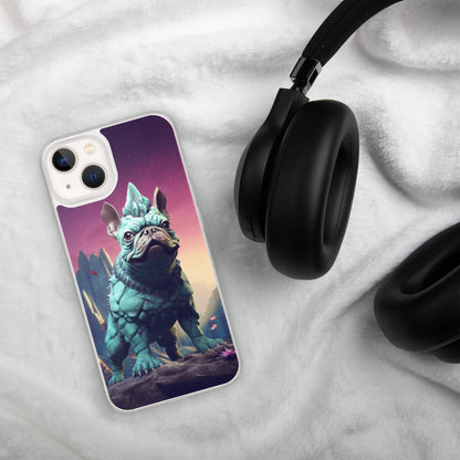 Dinosaur Frenchie iPhone Case - A Quirky and Prehistoric Choice for Pet Lovers and Dinosaur Admirers