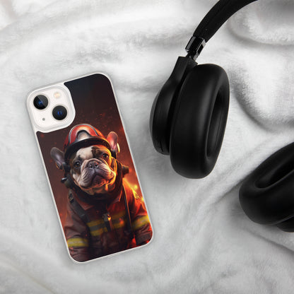 Firefighter Frenchie iPhone Case - A Brave and Adorable Choice for Pet Lovers and Firefighter Admirers