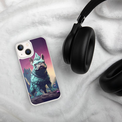 Dinosaur Frenchie iPhone Case - A Quirky and Prehistoric Choice for Pet Lovers and Dinosaur Admirers