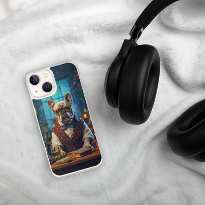 Professor Frenchie iPhone Case - A Sophisticated and Witty Choice for Pet Lovers and Academic Enthusiasts