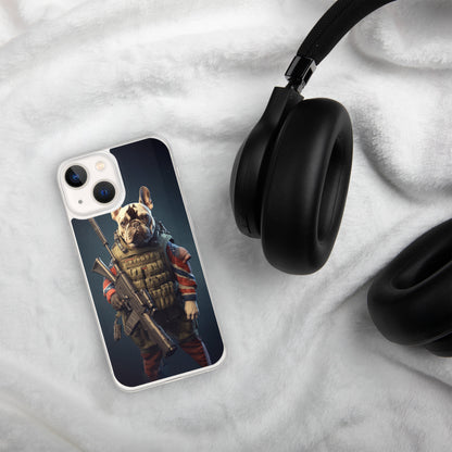 Soldier Frenchie iPhone Case - A Brave and Lovable Choice for Pet Lovers and Military Supporters