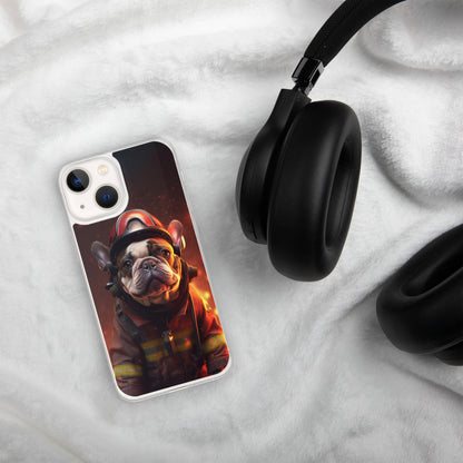 Firefighter Frenchie iPhone Case - A Brave and Adorable Choice for Pet Lovers and Firefighter Admirers