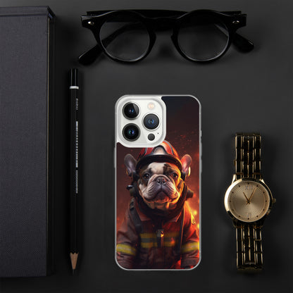 Firefighter Frenchie iPhone Case - A Brave and Adorable Choice for Pet Lovers and Firefighter Admirers