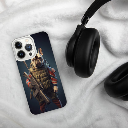 Soldier Frenchie iPhone Case - A Brave and Lovable Choice for Pet Lovers and Military Supporters