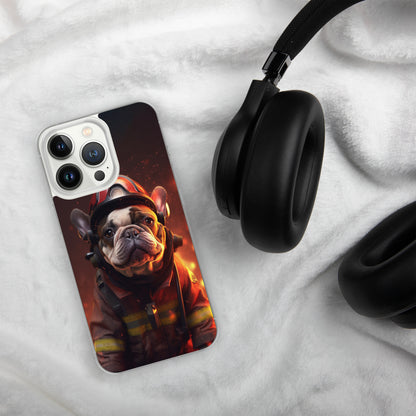 Firefighter Frenchie iPhone Case - A Brave and Adorable Choice for Pet Lovers and Firefighter Admirers