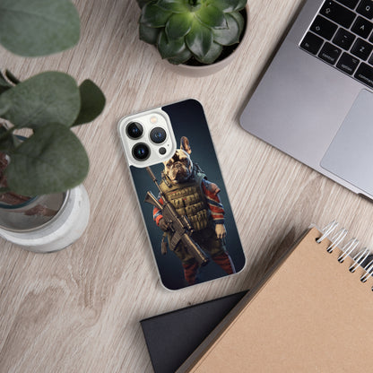 Soldier Frenchie iPhone Case - A Brave and Lovable Choice for Pet Lovers and Military Supporters