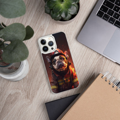 Firefighter Frenchie iPhone Case - A Brave and Adorable Choice for Pet Lovers and Firefighter Admirers