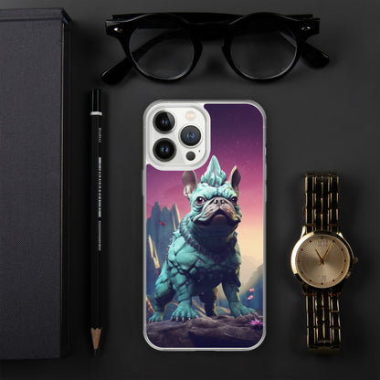 Dinosaur Frenchie iPhone Case - A Quirky and Prehistoric Choice for Pet Lovers and Dinosaur Admirers