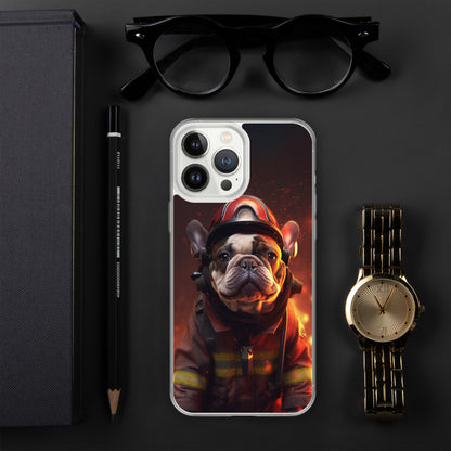 Firefighter Frenchie iPhone Case - A Brave and Adorable Choice for Pet Lovers and Firefighter Admirers