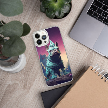 Dinosaur Frenchie iPhone Case - A Quirky and Prehistoric Choice for Pet Lovers and Dinosaur Admirers