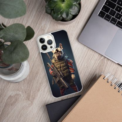 Soldier Frenchie iPhone Case - A Brave and Lovable Choice for Pet Lovers and Military Supporters