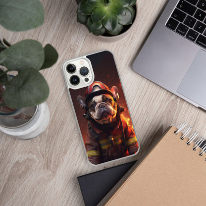 Firefighter Frenchie iPhone Case - A Brave and Adorable Choice for Pet Lovers and Firefighter Admirers