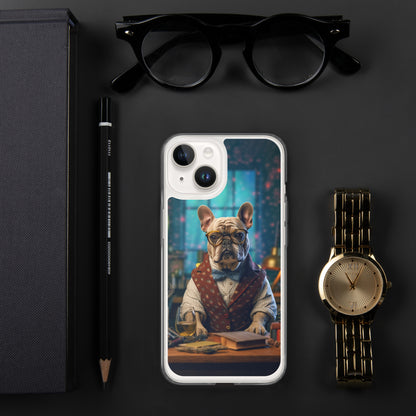 Professor Frenchie iPhone Case - A Sophisticated and Witty Choice for Pet Lovers and Academic Enthusiasts