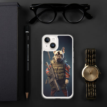 Soldier Frenchie iPhone Case - A Brave and Lovable Choice for Pet Lovers and Military Supporters