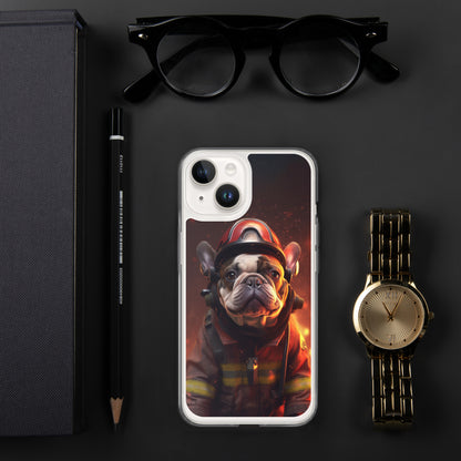 Firefighter Frenchie iPhone Case - A Brave and Adorable Choice for Pet Lovers and Firefighter Admirers