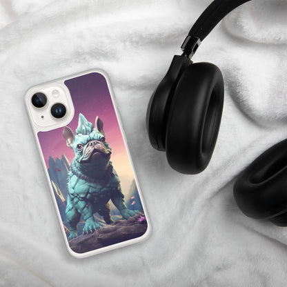 Dinosaur Frenchie iPhone Case - A Quirky and Prehistoric Choice for Pet Lovers and Dinosaur Admirers