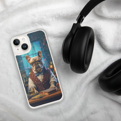 Professor Frenchie iPhone Case - A Sophisticated and Witty Choice for Pet Lovers and Academic Enthusiasts