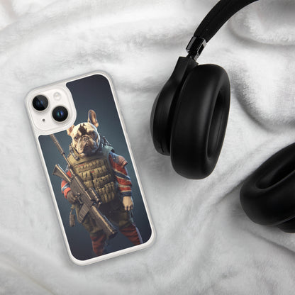 Soldier Frenchie iPhone Case - A Brave and Lovable Choice for Pet Lovers and Military Supporters