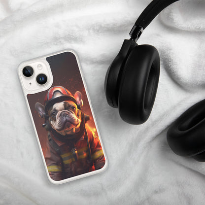 Firefighter Frenchie iPhone Case - A Brave and Adorable Choice for Pet Lovers and Firefighter Admirers