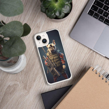 Soldier Frenchie iPhone Case - A Brave and Lovable Choice for Pet Lovers and Military Supporters