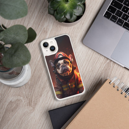 Firefighter Frenchie iPhone Case - A Brave and Adorable Choice for Pet Lovers and Firefighter Admirers