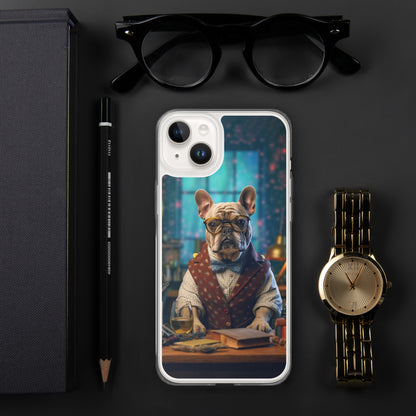 Professor Frenchie iPhone Case - A Sophisticated and Witty Choice for Pet Lovers and Academic Enthusiasts