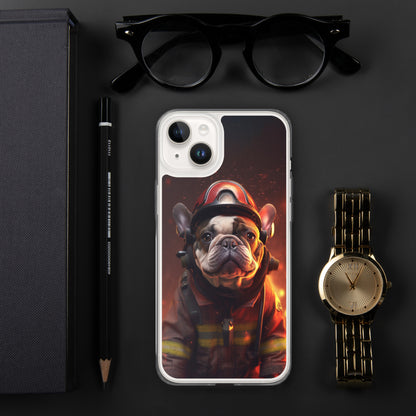 Firefighter Frenchie iPhone Case - A Brave and Adorable Choice for Pet Lovers and Firefighter Admirers