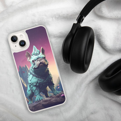 Dinosaur Frenchie iPhone Case - A Quirky and Prehistoric Choice for Pet Lovers and Dinosaur Admirers