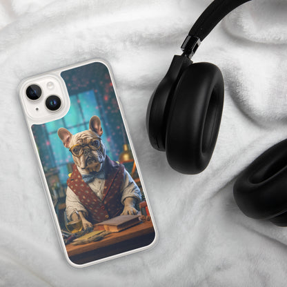 Professor Frenchie iPhone Case - A Sophisticated and Witty Choice for Pet Lovers and Academic Enthusiasts