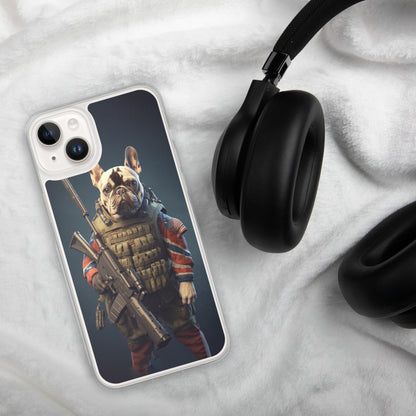 Soldier Frenchie iPhone Case - A Brave and Lovable Choice for Pet Lovers and Military Supporters