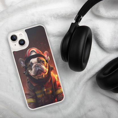 Firefighter Frenchie iPhone Case - A Brave and Adorable Choice for Pet Lovers and Firefighter Admirers