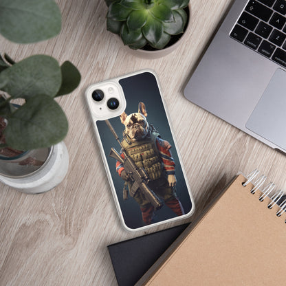 Soldier Frenchie iPhone Case - A Brave and Lovable Choice for Pet Lovers and Military Supporters