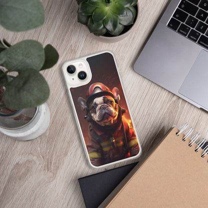 Firefighter Frenchie iPhone Case - A Brave and Adorable Choice for Pet Lovers and Firefighter Admirers