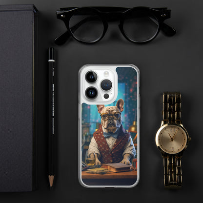 Professor Frenchie iPhone Case - A Sophisticated and Witty Choice for Pet Lovers and Academic Enthusiasts