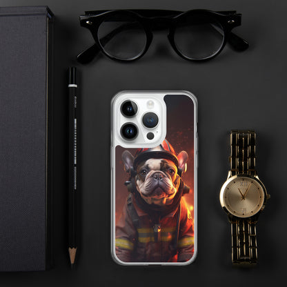 Firefighter Frenchie iPhone Case - A Brave and Adorable Choice for Pet Lovers and Firefighter Admirers