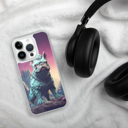 Dinosaur Frenchie iPhone Case - A Quirky and Prehistoric Choice for Pet Lovers and Dinosaur Admirers