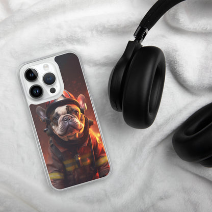 Firefighter Frenchie iPhone Case - A Brave and Adorable Choice for Pet Lovers and Firefighter Admirers