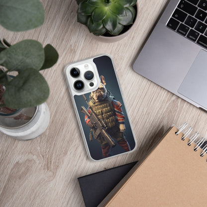 Soldier Frenchie iPhone Case - A Brave and Lovable Choice for Pet Lovers and Military Supporters