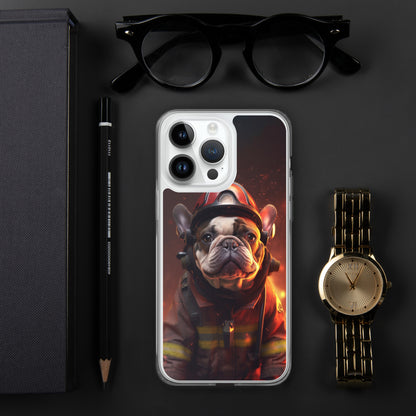 Firefighter Frenchie iPhone Case - A Brave and Adorable Choice for Pet Lovers and Firefighter Admirers