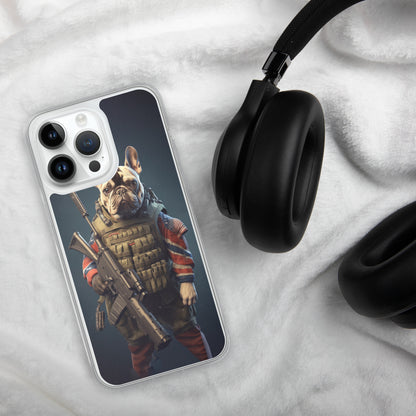 Soldier Frenchie iPhone Case - A Brave and Lovable Choice for Pet Lovers and Military Supporters