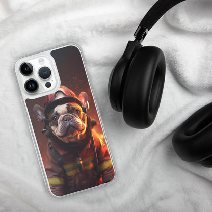 Firefighter Frenchie iPhone Case - A Brave and Adorable Choice for Pet Lovers and Firefighter Admirers