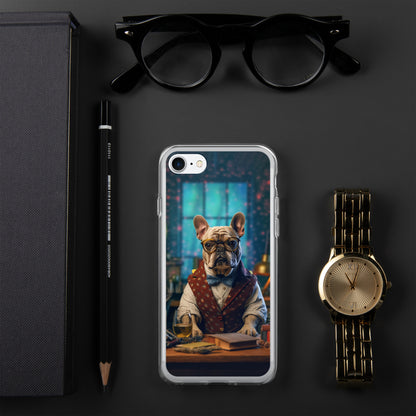 Professor Frenchie iPhone Case - A Sophisticated and Witty Choice for Pet Lovers and Academic Enthusiasts