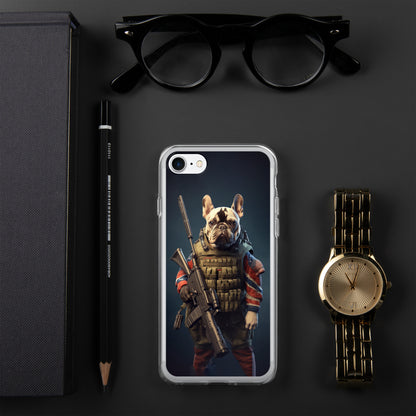 Soldier Frenchie iPhone Case - A Brave and Lovable Choice for Pet Lovers and Military Supporters