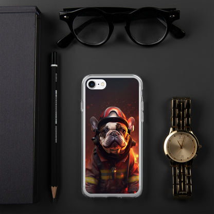 Firefighter Frenchie iPhone Case - A Brave and Adorable Choice for Pet Lovers and Firefighter Admirers