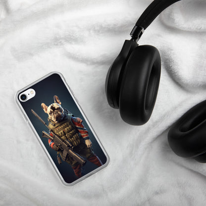 Soldier Frenchie iPhone Case - A Brave and Lovable Choice for Pet Lovers and Military Supporters