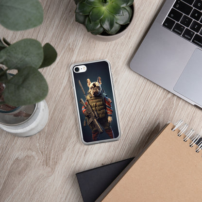 Soldier Frenchie iPhone Case - A Brave and Lovable Choice for Pet Lovers and Military Supporters