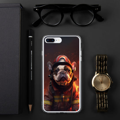 Firefighter Frenchie iPhone Case - A Brave and Adorable Choice for Pet Lovers and Firefighter Admirers