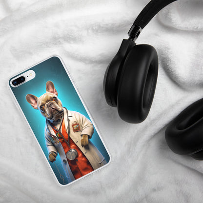 Doctor Frenchie iPhone Case - A Smart and Humorous Choice for Pet Lovers and Medical Enthusiasts