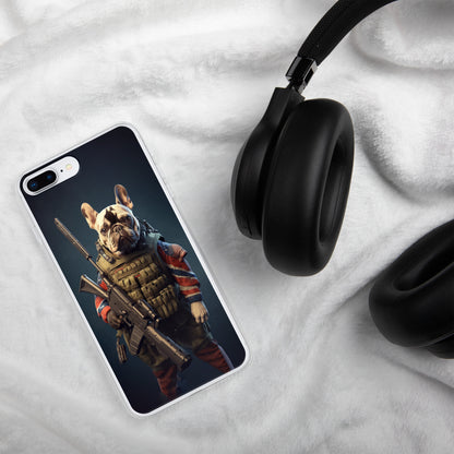 Soldier Frenchie iPhone Case - A Brave and Lovable Choice for Pet Lovers and Military Supporters