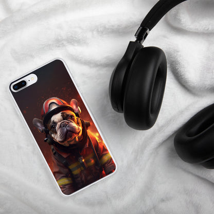 Firefighter Frenchie iPhone Case - A Brave and Adorable Choice for Pet Lovers and Firefighter Admirers